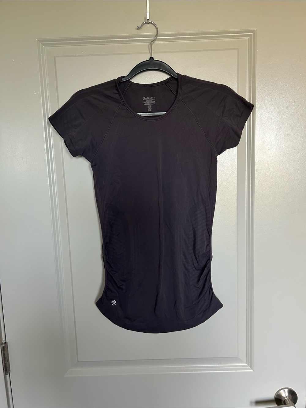 Athleta Black Charcoal Short Sleeve Workout Tee